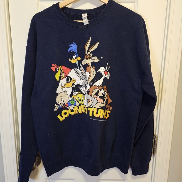 Vintage Warner Bros. Navy Blue Men's Sweater - Picture 1 of 8